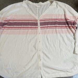 Plus Size Colsie Button Cardigan Size 3X Waffle Knit Cottage Lightweight Layer